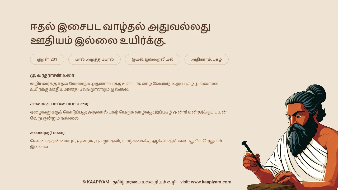 Thirukkural Verse 231